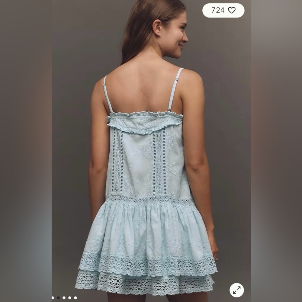 NWT $168 Anthropologie Pilcro Sleeveless Square-Neck Swing Mini Dress S - Picture 3 of 12